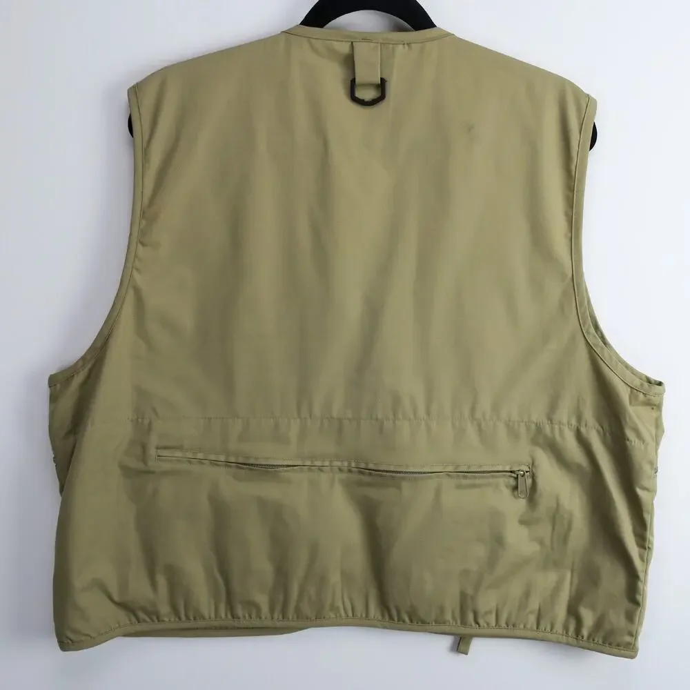 Fly Fishing Utility Vest Men's XL Khaki Multi Pocket Outdoor SJK NWOT